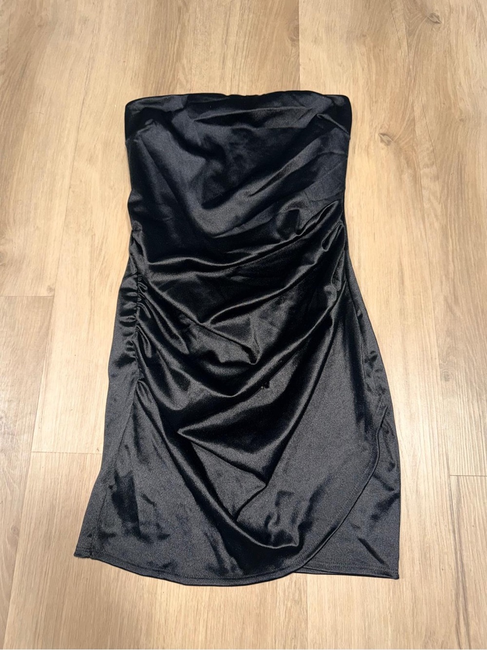 Windsor Strapless Black Satin Cocktail Dress